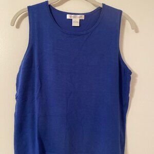 Blue August Silk Sleeveless Sweater -- Size L
